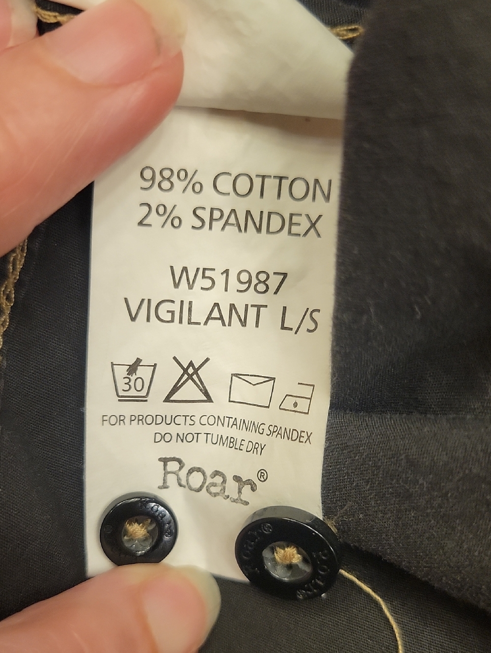 *Roar Black Embroidered Western-Style Men's Button-Up Shirt - Picture 14 of 14